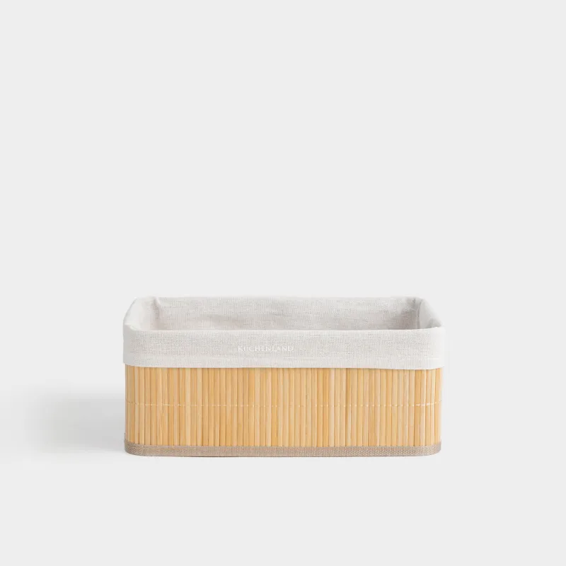 Сақтауға арналған себет, 30х12 см, бамбук/мақта, тікбұрышты, сарғылт, Stem