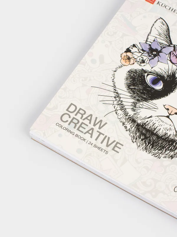 Бояуға арналған Альбом, 21х21 см, 24 парақ, сақиналарда, романс, Draw, image-5