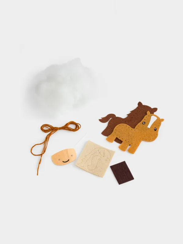 Набор для творчества, 13х15 см, рукоделие, подвеска, фетр/хлопок, Лошадка, Creativity, image-5