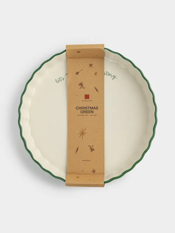 Форма для запекания, 28 см, керамика, круглая, зеленая, Christmas green, image-6