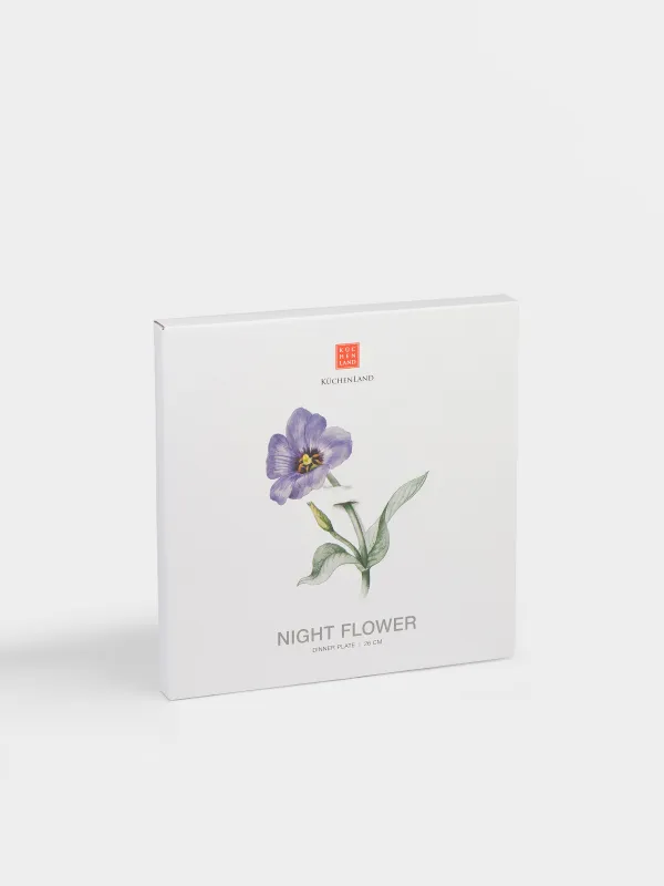 Тарелка обеденная, белая, Night flower, image-5