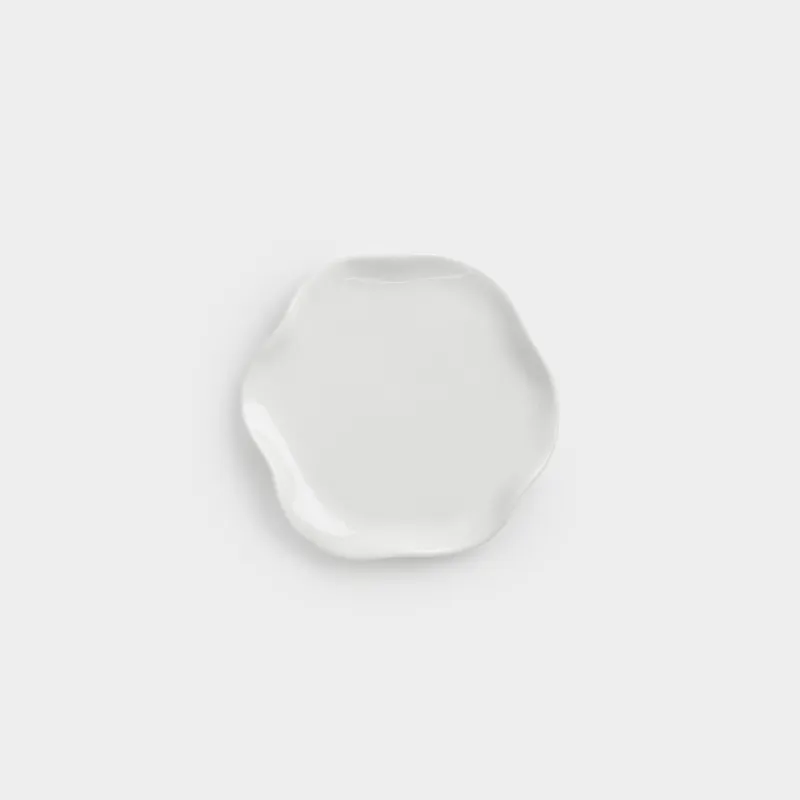 Қасық тұғыры, 12 см, керамика, сүт түстес, Толқынды жиек, Crumple