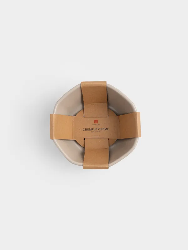 Кесе, 14х7 см, керамика, сарғылт-қоңыр, Мыжылған әсер, Crumple creme, image-4