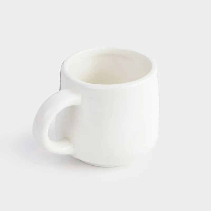 Саптыаяқ, 320 мл, керамика, сүт түстес, Это мой кофе, Crumple font, image-1