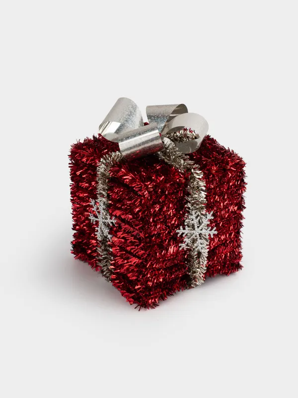 Статуэтка, 15 см, мишура/пластик, красная, Подарок, Tinsel decor, image-4