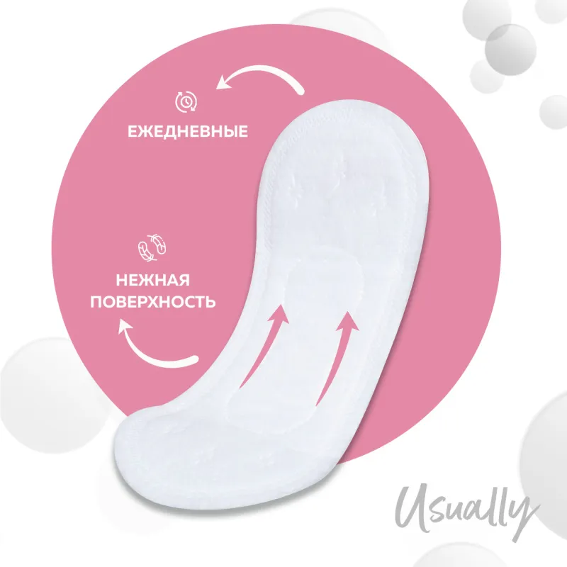 Прокладки гигиенические, 15 см, 20 шт, ежедневные, Light, Usually, image-1