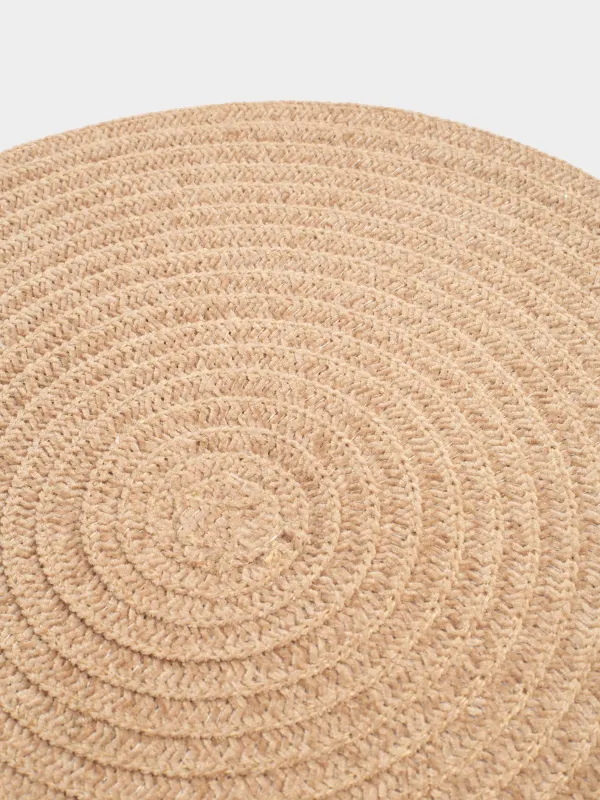 Салфетка под приборы, 38 см, шенилл, круглая, коричневая, Chenill, image-3