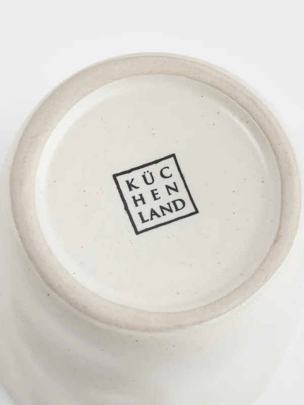 Стақан, 10 см, 300 мл, керамика, сүт түстес, Мыжылған әсер, Crumple creme, image-4