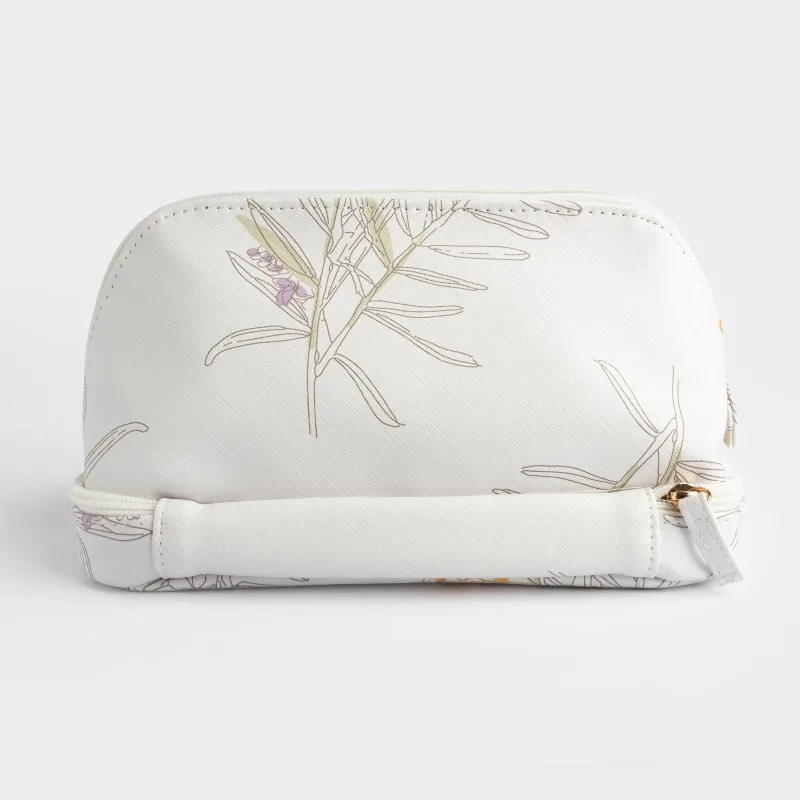 Косметичка, 24х13 см, с нижним отделением, полиуретан, белая, Мимоза, Isadora, image-3