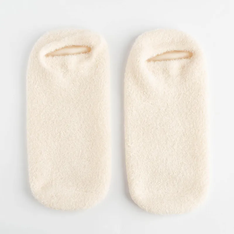 Өкшеге арналған СПА-гельді шұлықтар 36-40, қайта пайдалануға болады, полиэстер, сүт түстес, қысқа, Спа, image-0