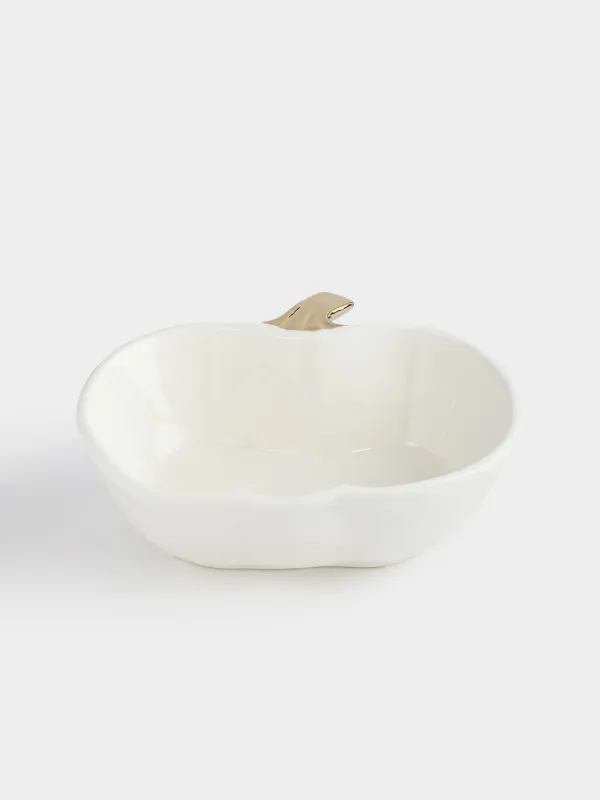 Кесе, 15х5 см, керамика, сүт алтын түстес, Асқабақ, Golden glow, image-1