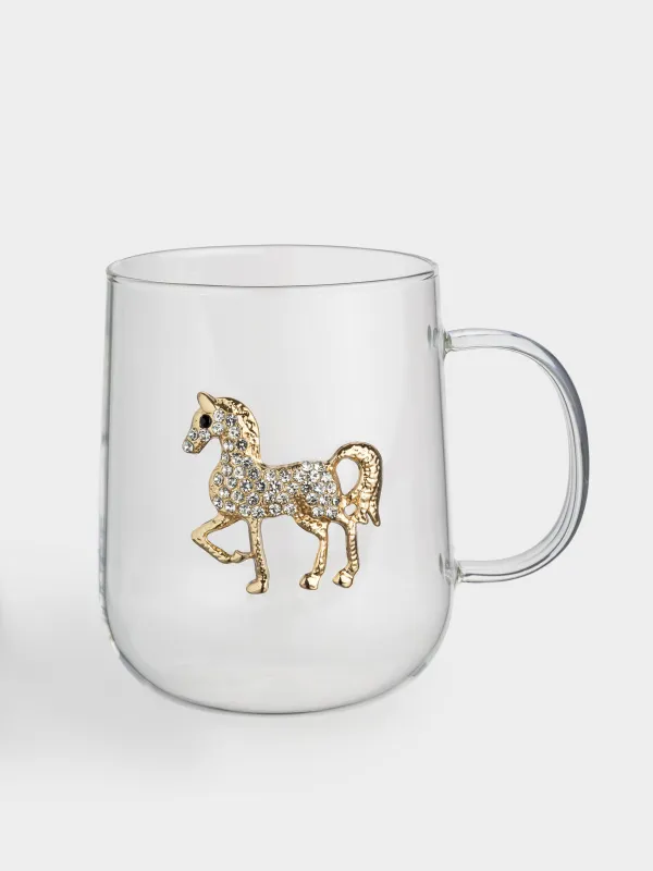 Саптыаяқ, 580 мл, шыны Б/металл, Алтын жылқы, Lux elements, image-0