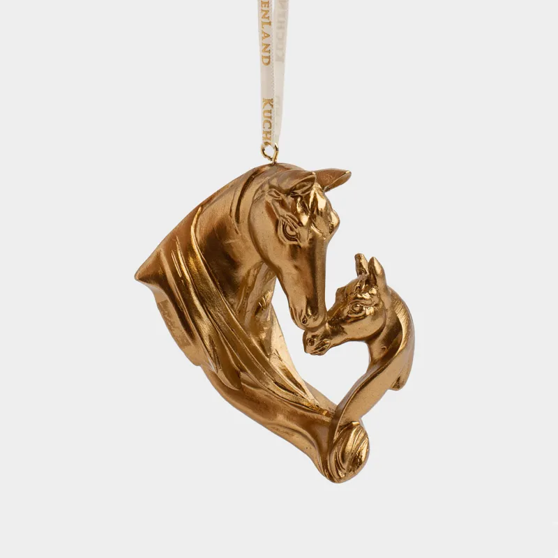 Шырша ойыншығы, 9 см, полирезин, алтын, Жылқылар, Figure christmas