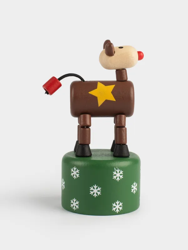 Ойыншық, 10х5 см, тартқыш, ағаш, қоңыр, Ит, Dog, image-2