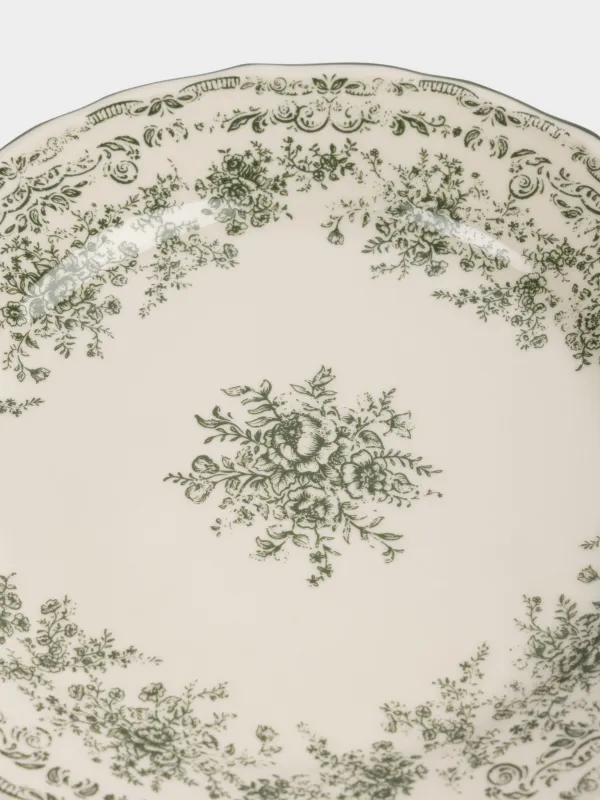 Тарелка закусочная, 22 см, фарфор P, молочная, Зеленые цветы, Green lace, image-3