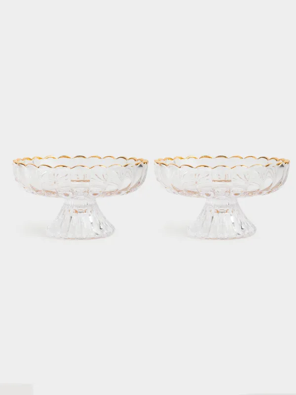 Креманка, 6 см, 140 мл, 2 шт, стекло Р, с золотистым кантом, Ribby gold, image-0