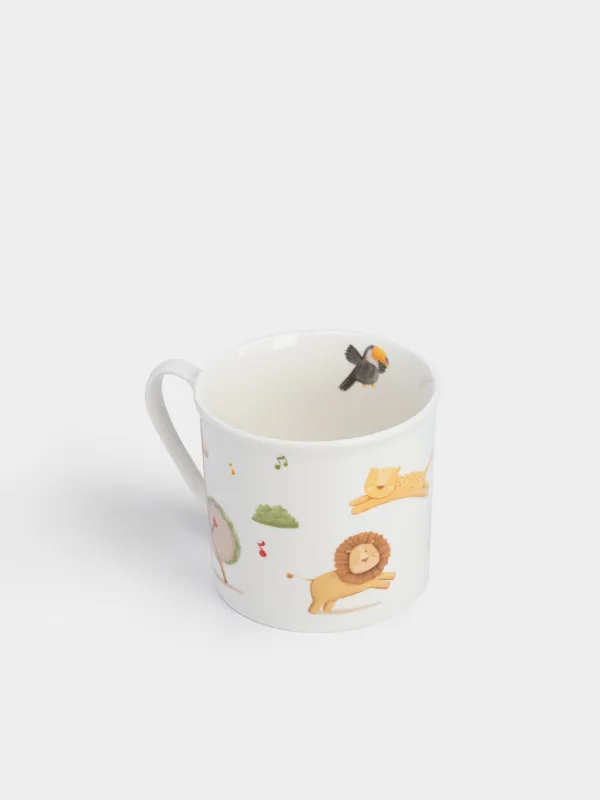 Ыдыс-аяқ жинағы, балаларға арналған, 1 адам, 3 зат, фарфор N, ақ, Музыкалық жануарлар, Jungle, image-2