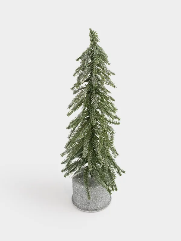 Ель искусственная, 40 см, с подсветкой, вращающаяся, пластик, Ель с блестками, Conifer decor, image-1