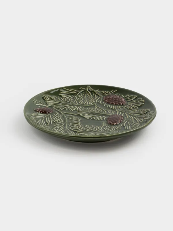 Ыдыс, 19 см, керамика, жасыл, Шырша бұтақтарындағы бүршіктер, Forest whispers, image-1