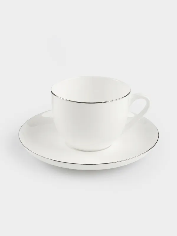 Шай жұбы, 2 тұлға, 4 зат, 250 мл, F фарфоры, ақ, Ideal silver, image-2