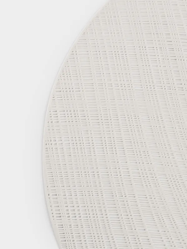 Салфетка под приборы, 38 см, ПВХ, круглая, молочная, Волны, Azhur Grid, image-4