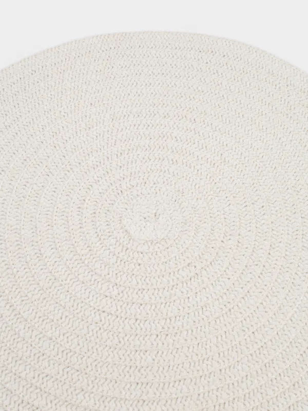 Салфетка под приборы, 38 см, шенилл, круглая, бежевая, Chenill, image-2