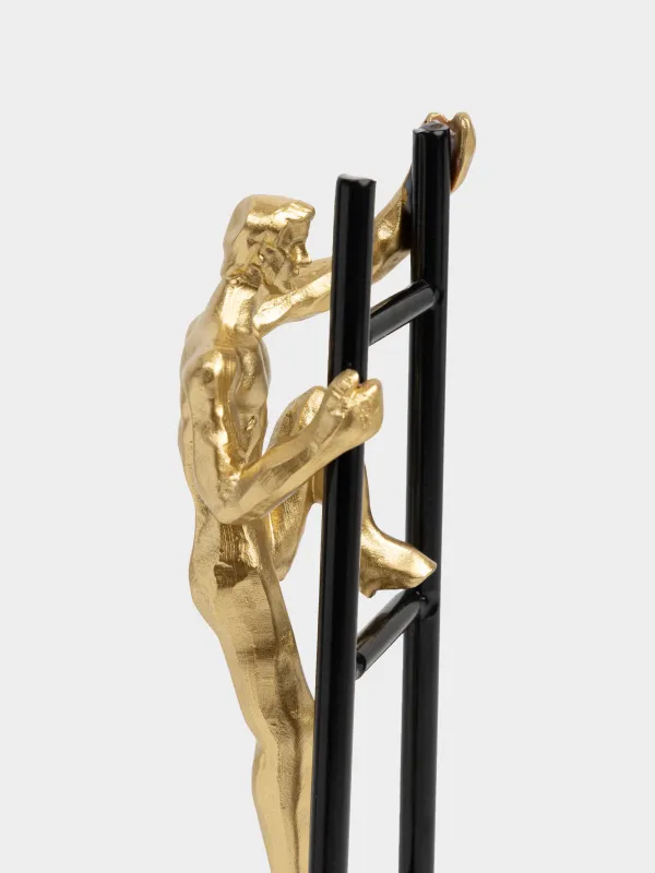 Мүсінше, 10х28 см, полирезин, қара және алтын, Адамдары бар баспалдақ, Two faces, image-2