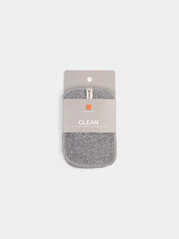 Ыдыс жууға арналған шүберек, 15x10 см, 3 дана, табиғи талшық, қою сұр, Clean, image-4