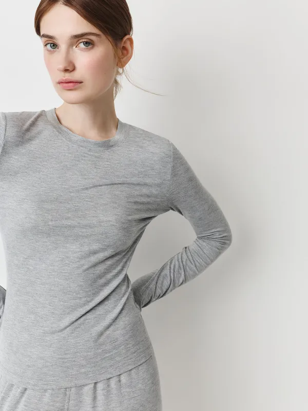 Әйелдерге арналған лонгслив, үйге арналған, өлшемі S, вискоза/спандекс, сұр, Braith, image-2