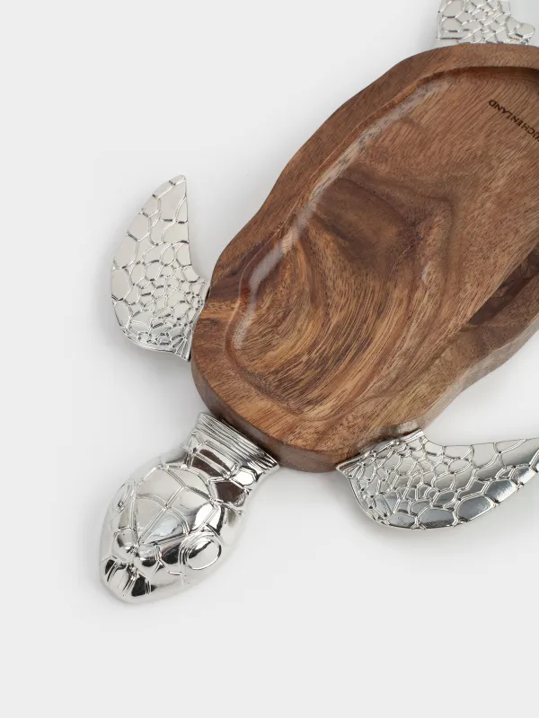 Блюдо декоративное, 13х22 см, дерево/металл, Черепаха, Noble tree, image-3