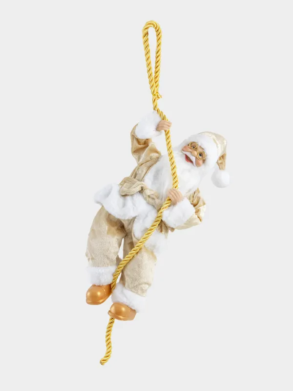 Сәндік бұйым, 40 см, аспалы, пластик/полиэстер, алтын, Арқандағы Аяз ата, Magic time, image-0