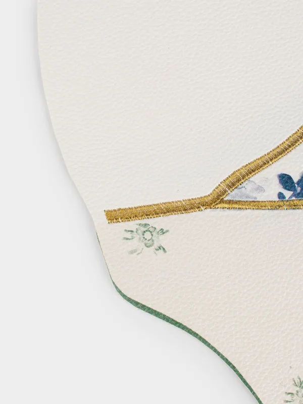 Салфетка под приборы, 38 см, ПВХ, круглая, молочная, Разбитый принт, Rock print, image-2