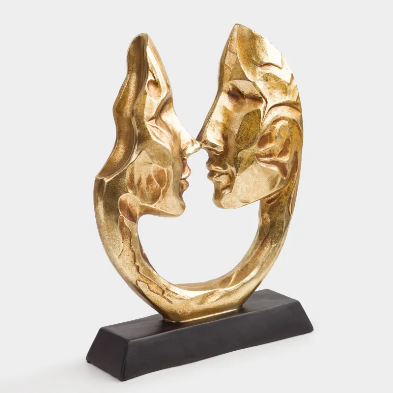 Статуэтка, 31 см, полирезин, золотистая, Поцелуй, Baise, image-1