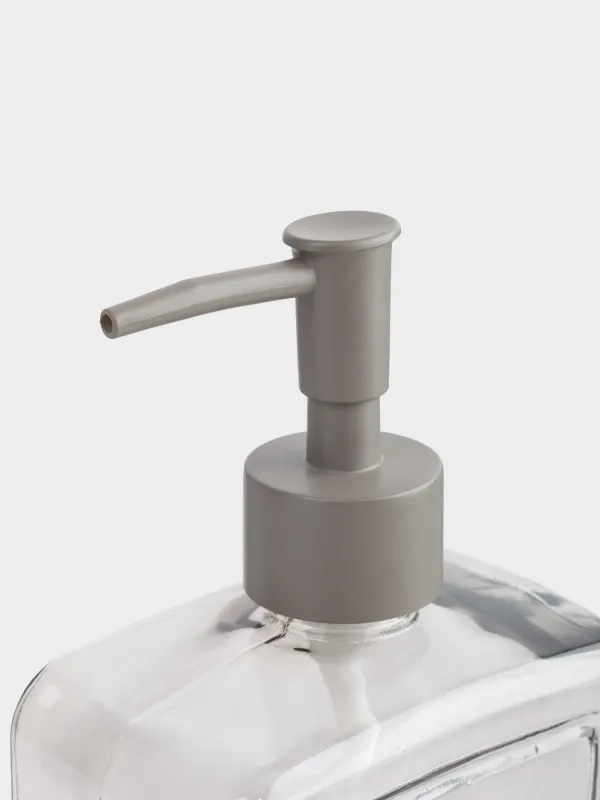 Сұйық сабын мөлшерлегіші, 570 мл, шыны/пластик, сұр-қоңыр, Pure soap, Title color, image-5