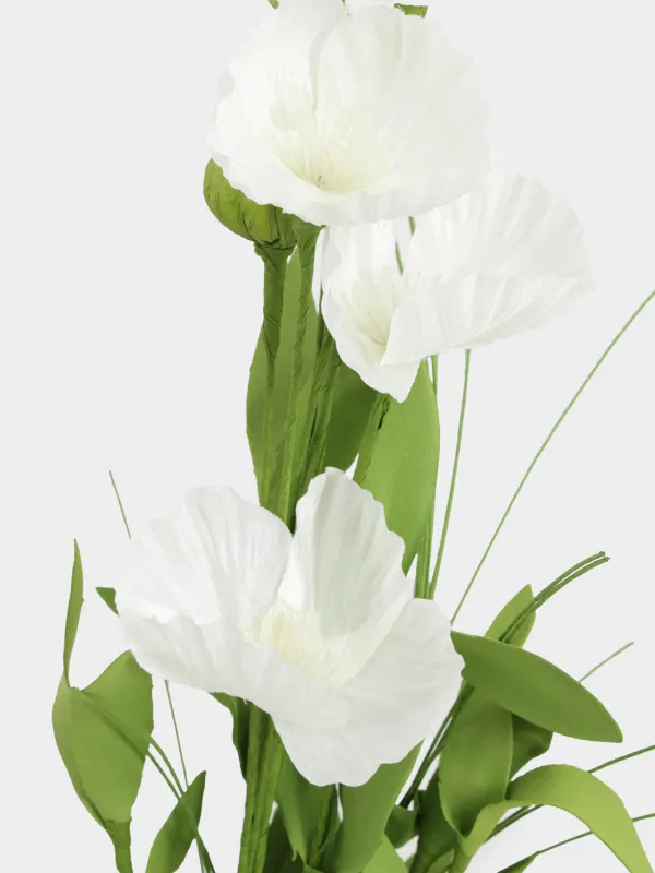 Ветка декоративная, 75 см, Белый мак, Poppy garden, image-3