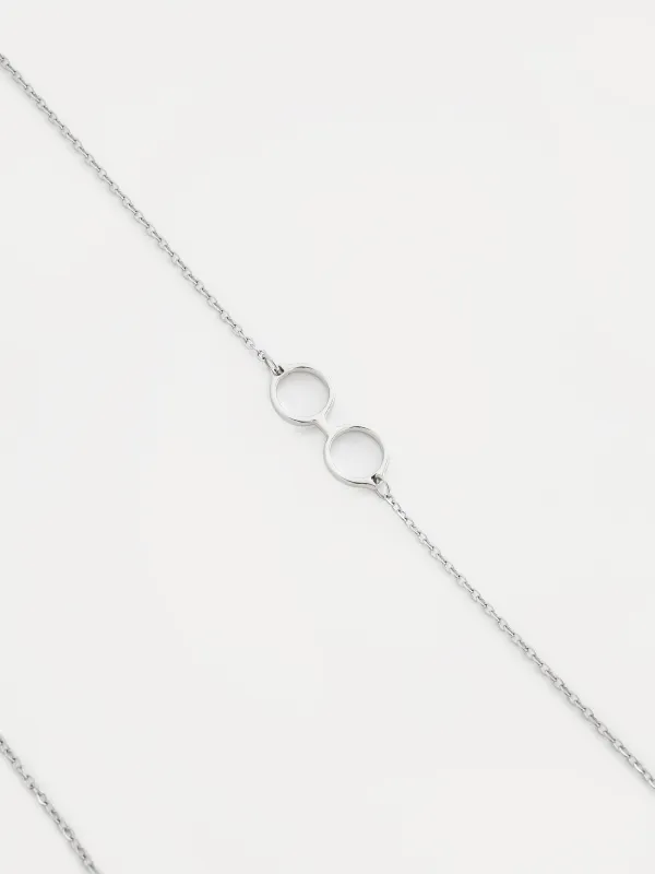 Көзілдірік тізбегі, 75 см, аспасы бар, металл, күміс, Skye, image-1