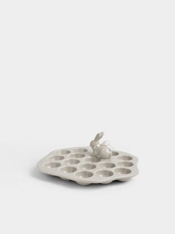 Блюдо пасхальное, 27х10 см, 17 отд, керамика D, бежевое, Кролик, Rustic Easter, image-2