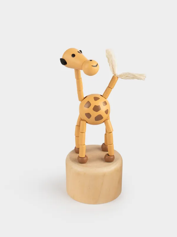 Ойыншық, 13х5 см, тартқыш жібі бар ойыншық, ағаш, сары, Жираф, Jungle, image-1