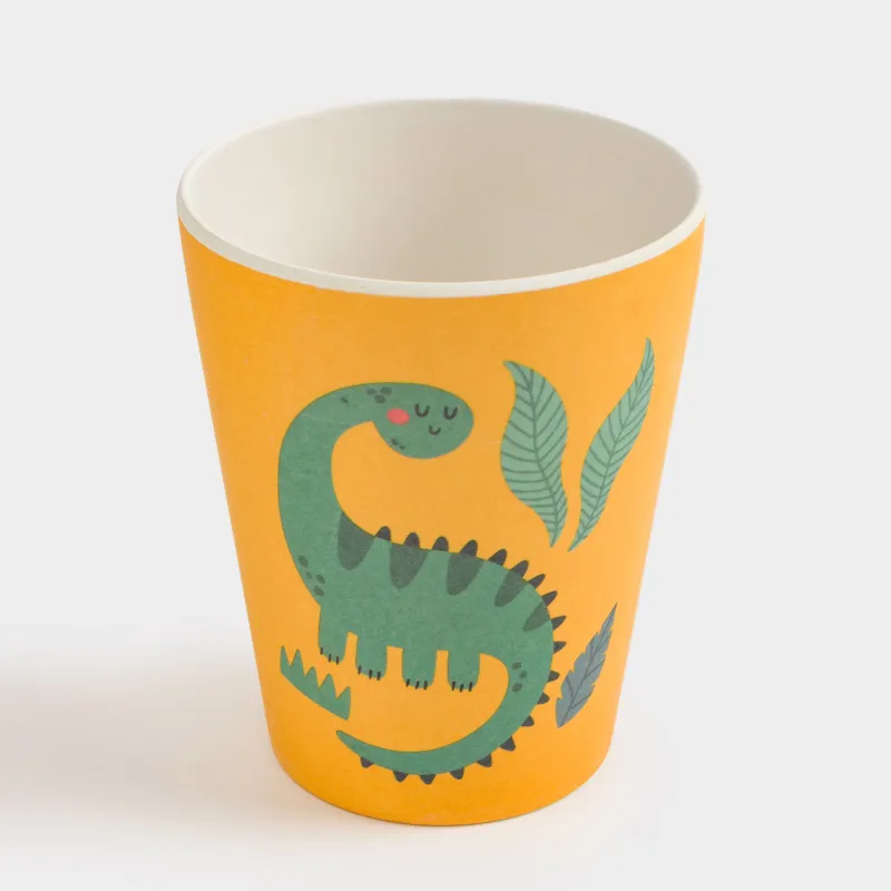 Ыдыс-аяқ жиынтығы, балаларға арналған, 5 зат, бамбук, сары-көк, динозаврлар, Dino, image-8