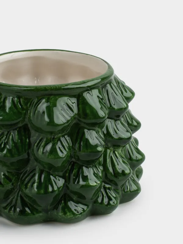 Саптыаяқ, 500 мл, керамика, жасыл, Бантигі бар шырша, Christmas traditions, image-3