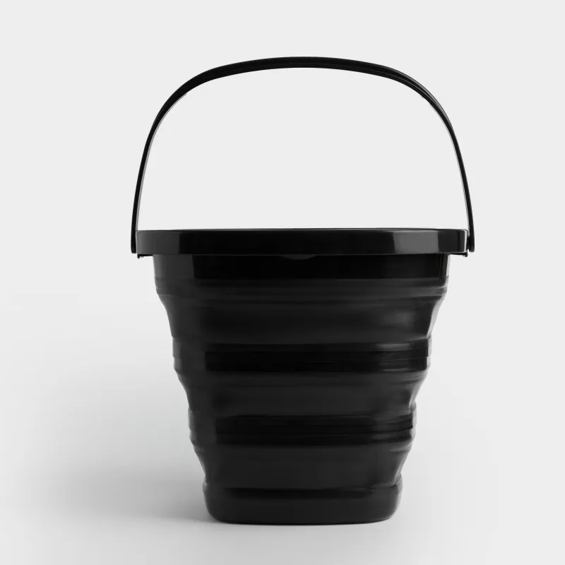 Ведро складное, 10 л, пластик/резина, квадратное, черное, Foldaway black, image-1