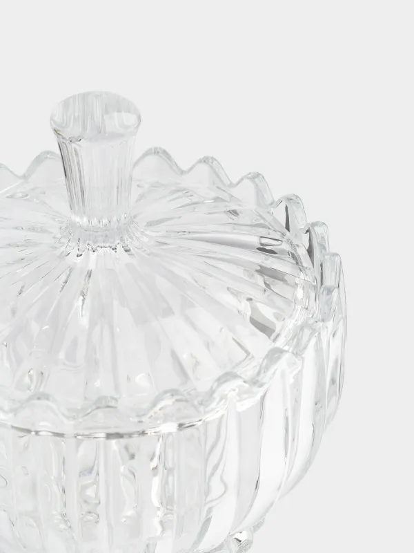 Конфетница, 24x16 см, на ножке, с крышкой, стекло Р, Alpine, image-2