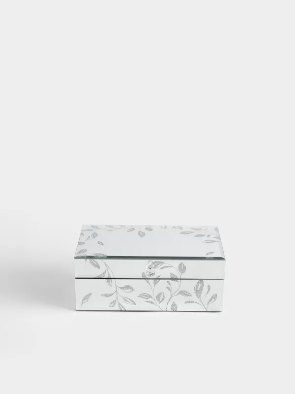 Шкатулка для украшений, 21x13 см, стекло, зеркальная, Ветви, Glossy, image-1