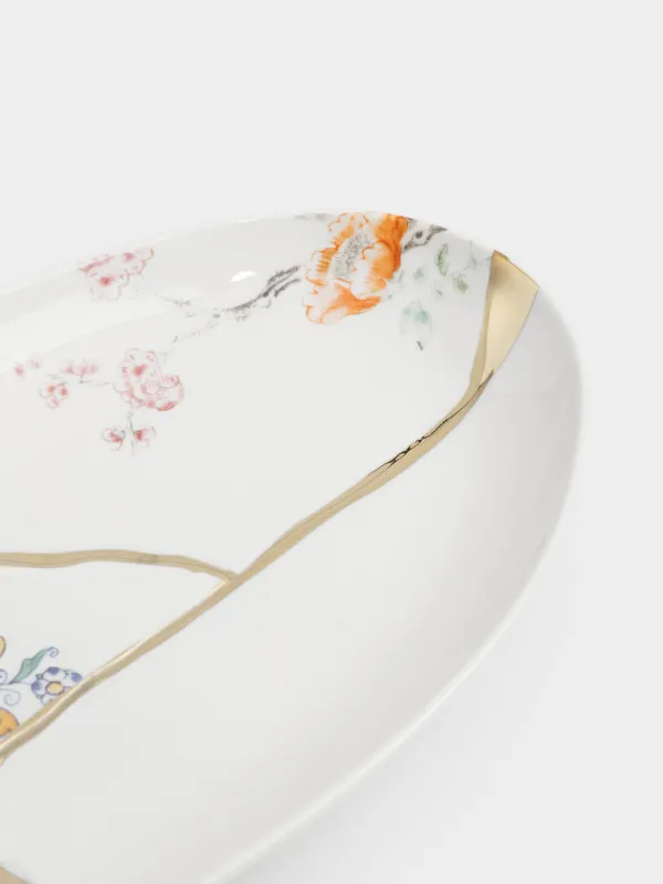 Блюдо, 30х18х см, фарфор N, овальное, бело-золотистое, Кинцуги, Revival, image-2