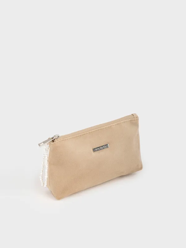 Косметикалық сөмке, 19х12 см, полиэстер, сарғылт-қоңыр, Інжу бантик, Beauty bow, image-2