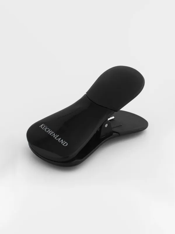 Пакет қысқышы, 7 см, магниті бар, пластик, қара, клипс, Black style, image-0