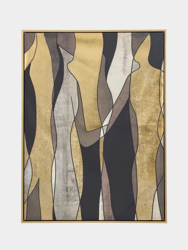 Жақтаудағы сурет, 78х103 см, кенеп, алтын қоңыр, Абстракция, Abstract, image-0