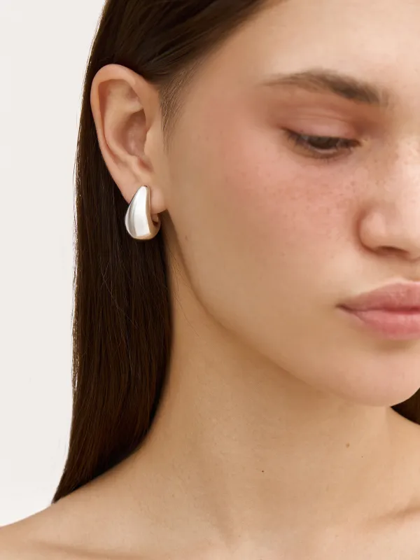 Пусет сырғалары, 2 см, 2 дана, CCB пластик, күміс түстес, Jewelry, image-4