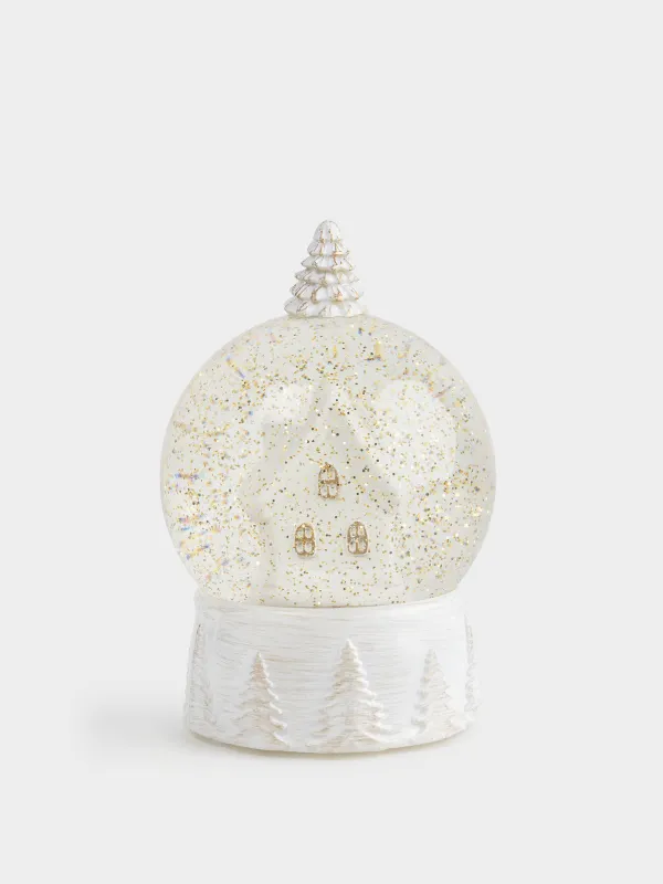 Қар шамы, 15 см, жарықтандырылған, пластик, ақ, Үй, White style, image-0