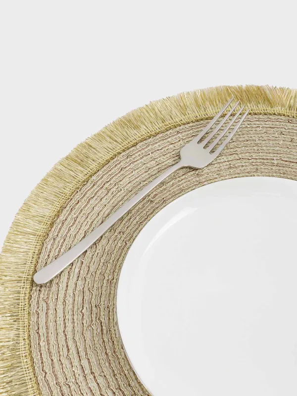 Салфетка под приборы, 38 см, с бахромой, Rotary shine, image-2